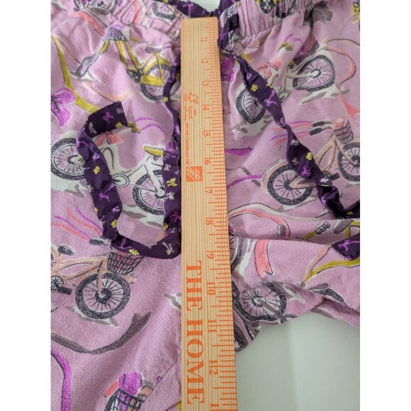 Nick & Nora Bicycle Pajama Pants Womens Size Large Pink Purple Flannel Bike - Picture 9 of 11